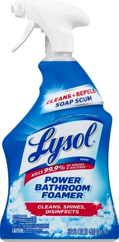 Lysol Power Foaming Cleaning Spray for Bathrooms, Foam Cleaner for Bathrooms, Showers, Tubs, 32oz