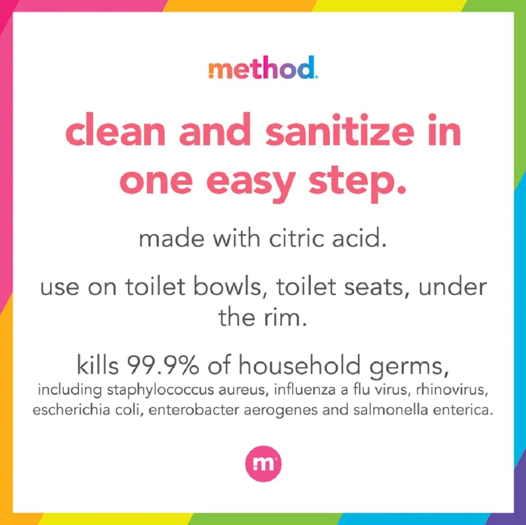 Method Antibacterial Toilet Bowl Cleaner, Spearmint, Kills 99.9% of Household Germs, 24 Fl Oz