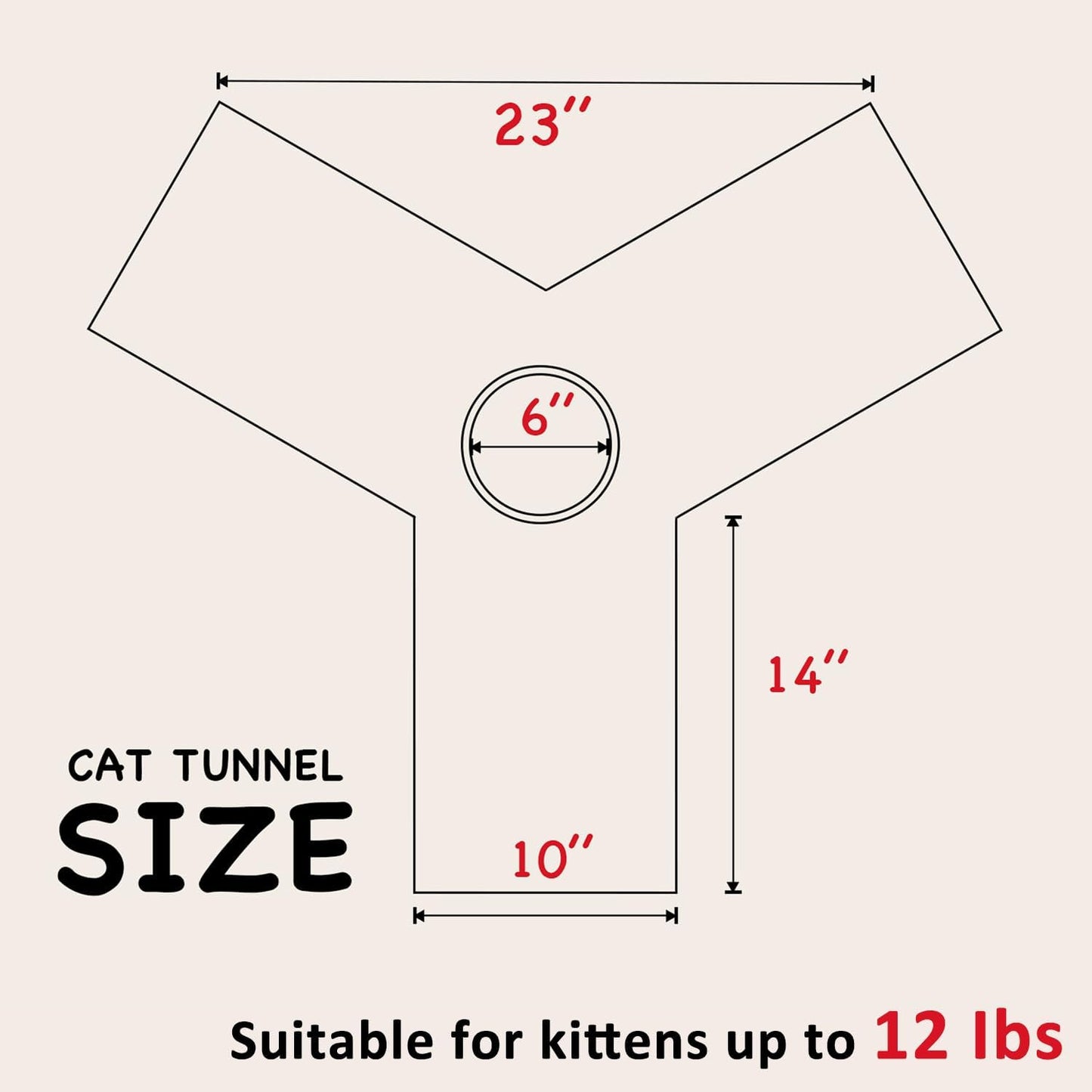 Tempcore Pet Cat Tunnel Tube Cat Toys 3 Way Collapsible, Tunnels for Indoor Cats,Kitty Bored Peek Hole Toy Ball Cat, Puppy, Kitty, Kitten, Rabbit