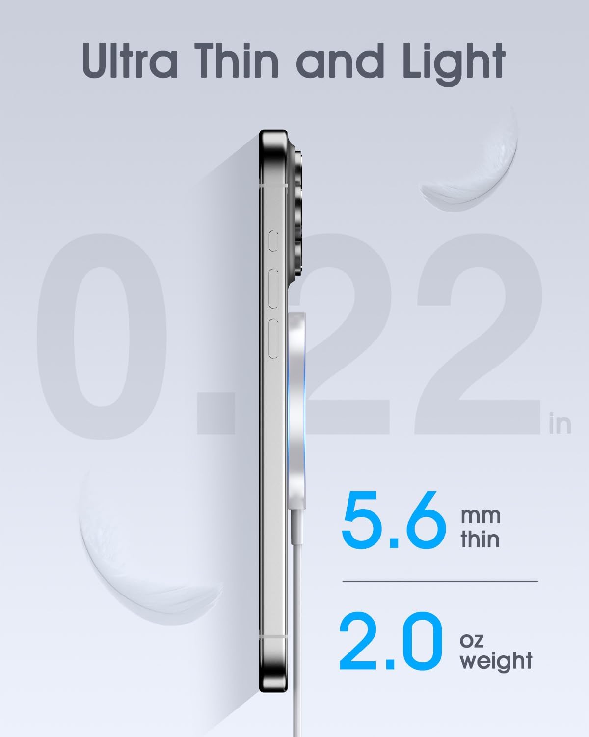 for Apple Mag-Safe Charger 2 Pack, Magnetic Wireless Charger for iPhone 17/17 Pro/17 Pro Max/Air/16 15 14 13 12 Pro Max Plus mini, Charging Pad for Airpods Pro 3 2,Strong Magnet, Silver