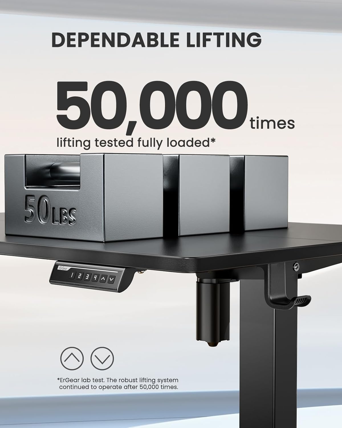 ErGear Height Adjustable Electric Standing Desk, 47.2 x 23.6 Inches Sit Stand up Desk, Memory Computer Home Office Desk with Two-Piece Desktop (Black)