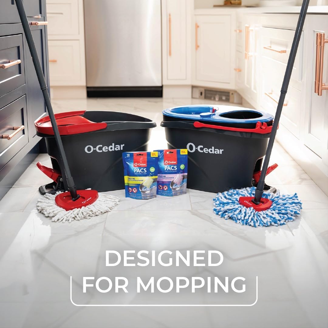 O-Cedar PACS Hard Floor Cleaner, Lavender Scent 10 Count (1-Pack) | Made with Naturally-Derived Ingredients | Safe to Use on All Hard Floors | Perfect for Mop Buckets