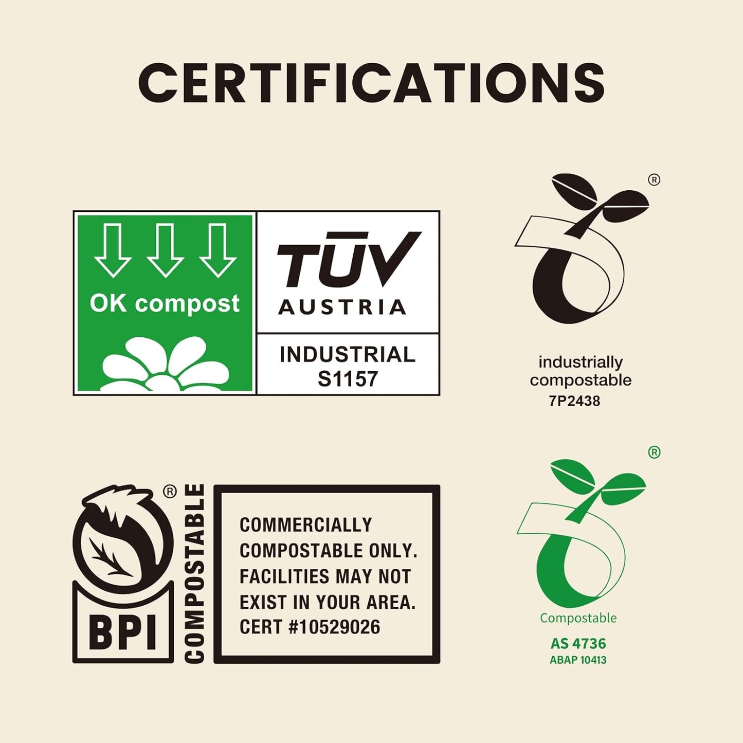 SUPERBIO 13 Gallon Compostable Drawstring Kitchen Waste Bag, 49.2 Liter, 30 Count,1 Mil, Heavy Duty Food Scrap Bags, BPI, Seedling and OK compost INDUSTRIAL