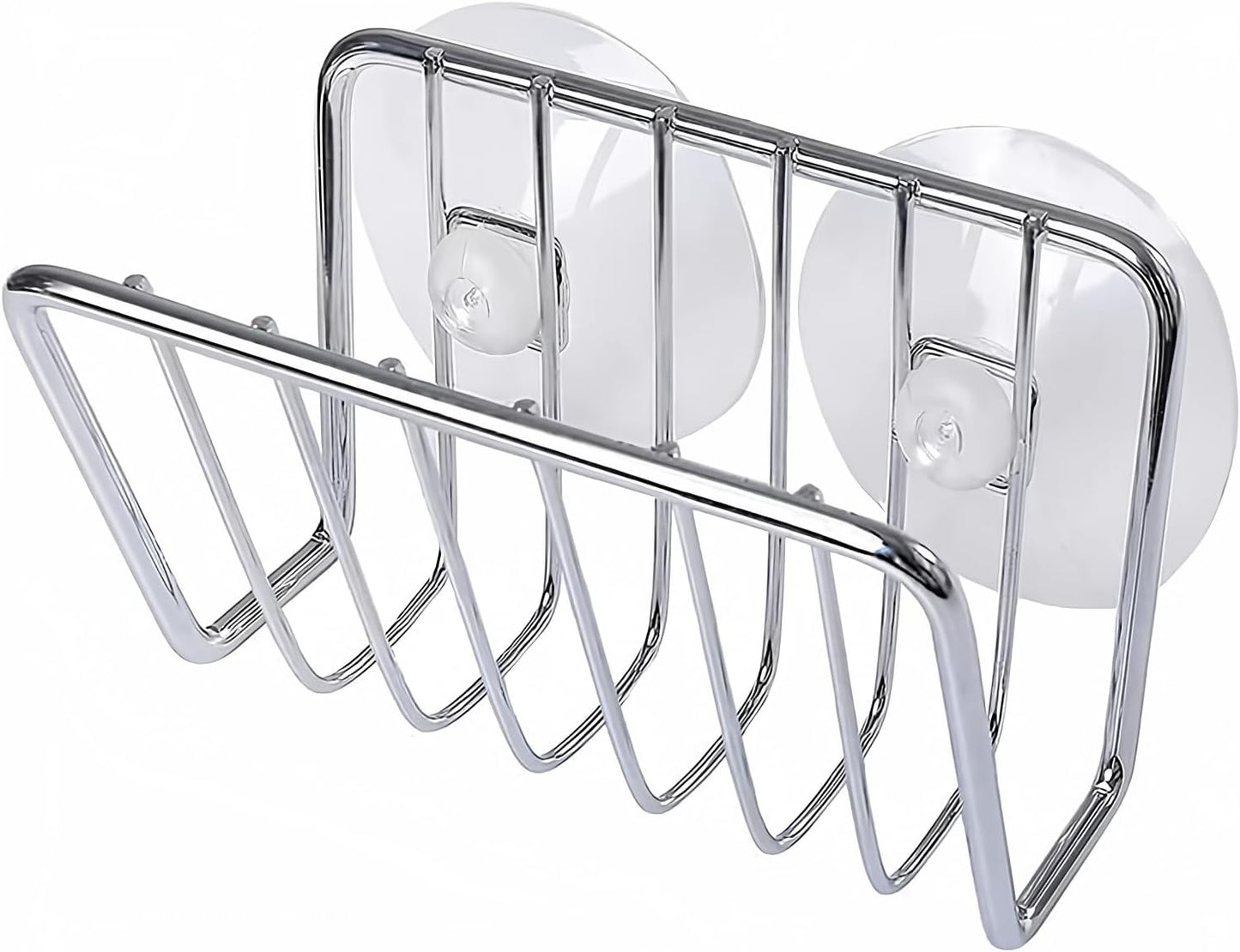 Toplife Sponge Holder for Kitchen Sink, Stainless Steel Suction Cup Sponge Caddy - Silver