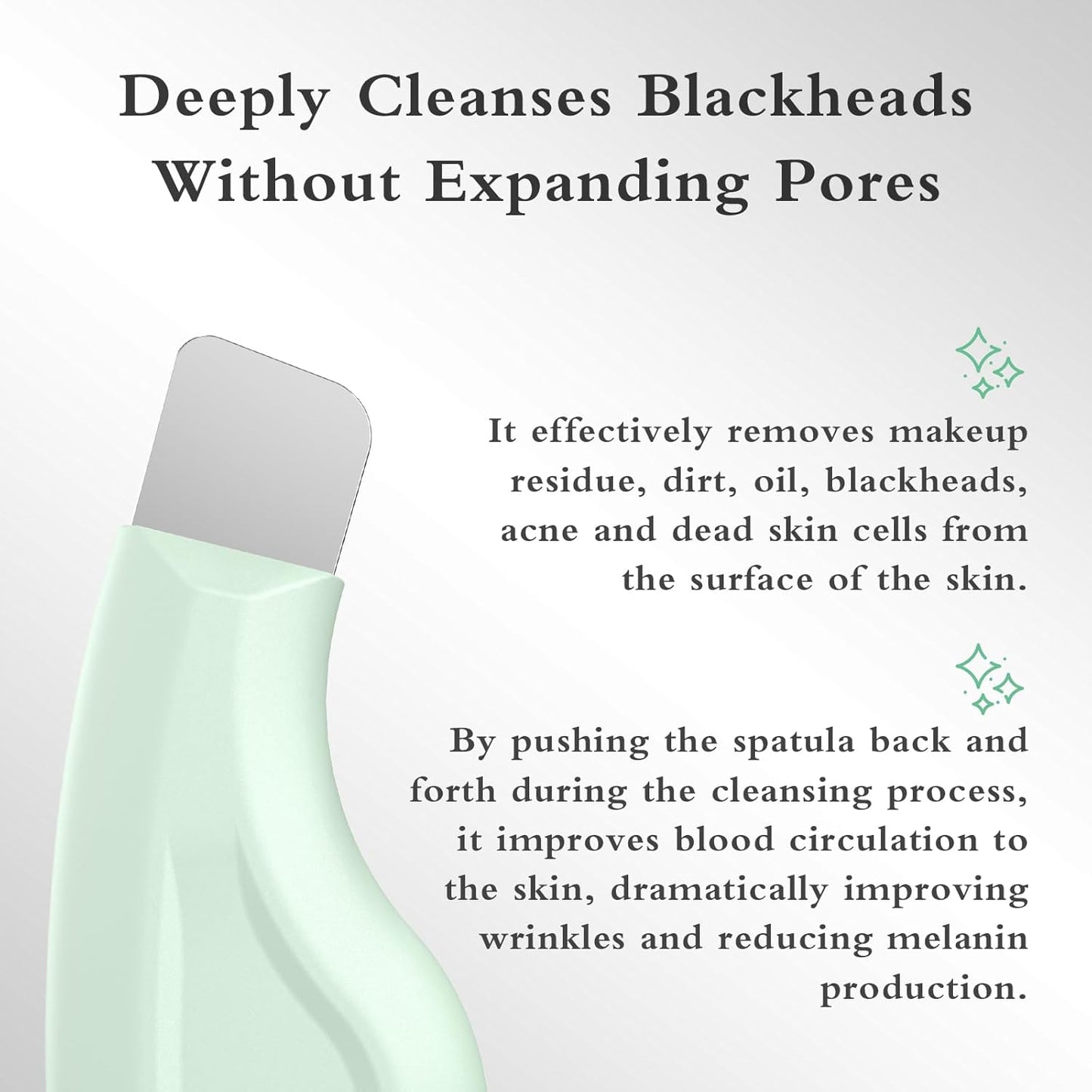 Blackhead Remover Tool, Silicone Face Scraper for Deep Cleansing, Skin Scrubber Face Spatula, Nose Blackhead Remover, Skin Care Tool for Men and Women (Green)