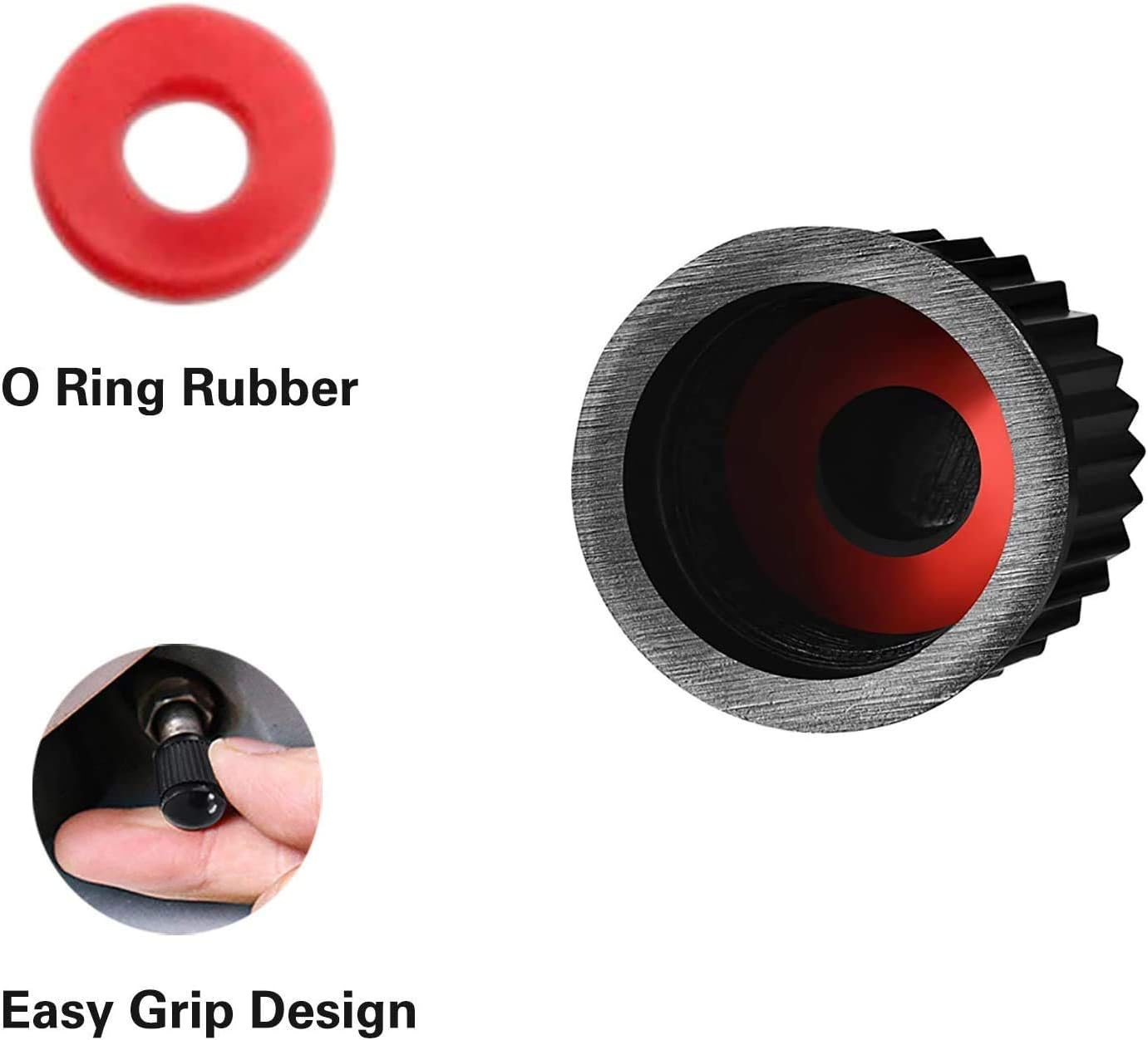 CKAuto 50 Pack Tire Valve Caps, Plastic Valve Stem Caps with O Rubber Seal, Universal Stem Covers for Cars, SUVs, Bike and Bicycle, Trucks, Motorcycles, Airtight Seal Dust Proof, Black 5 Dollar Item