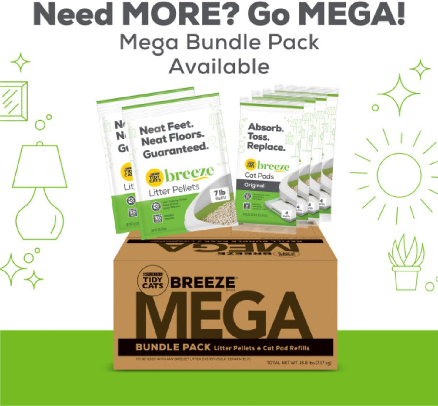 Purina Tidy Cats Litter, Breeze Litter Pellets to be Used with Breeze Litter System, Prevents Dust and Tracking, 3.5 LB Each (Pack of 2)