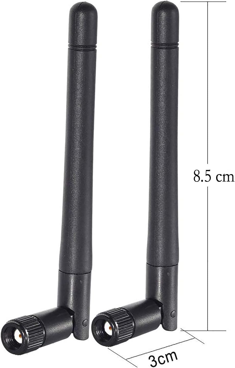 Bingfu Dual Band WiFi 2.4GHz 5GHz 5.8GHz 3dBi MIMO RP-SMA Male Antenna (2-Pack) for WiFi Router Wireless Network Card USB Adapter Security IP Camera Video Surveillance Monitor