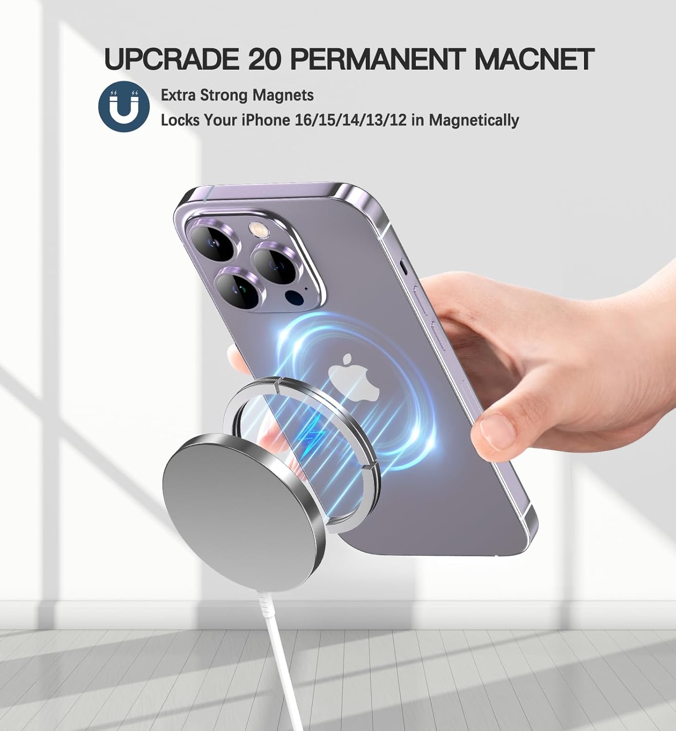 Magnetic Wireless Charger 15W Fast Mag Safe Charger for Cell iPhone 17 Pro Max/17 Pro/17 Air/17/16/15/14/13/12 Series 2 Pack Charging Pad for AirPods 3/2/Pro 2/Pro Mag-Safe Original Replacement