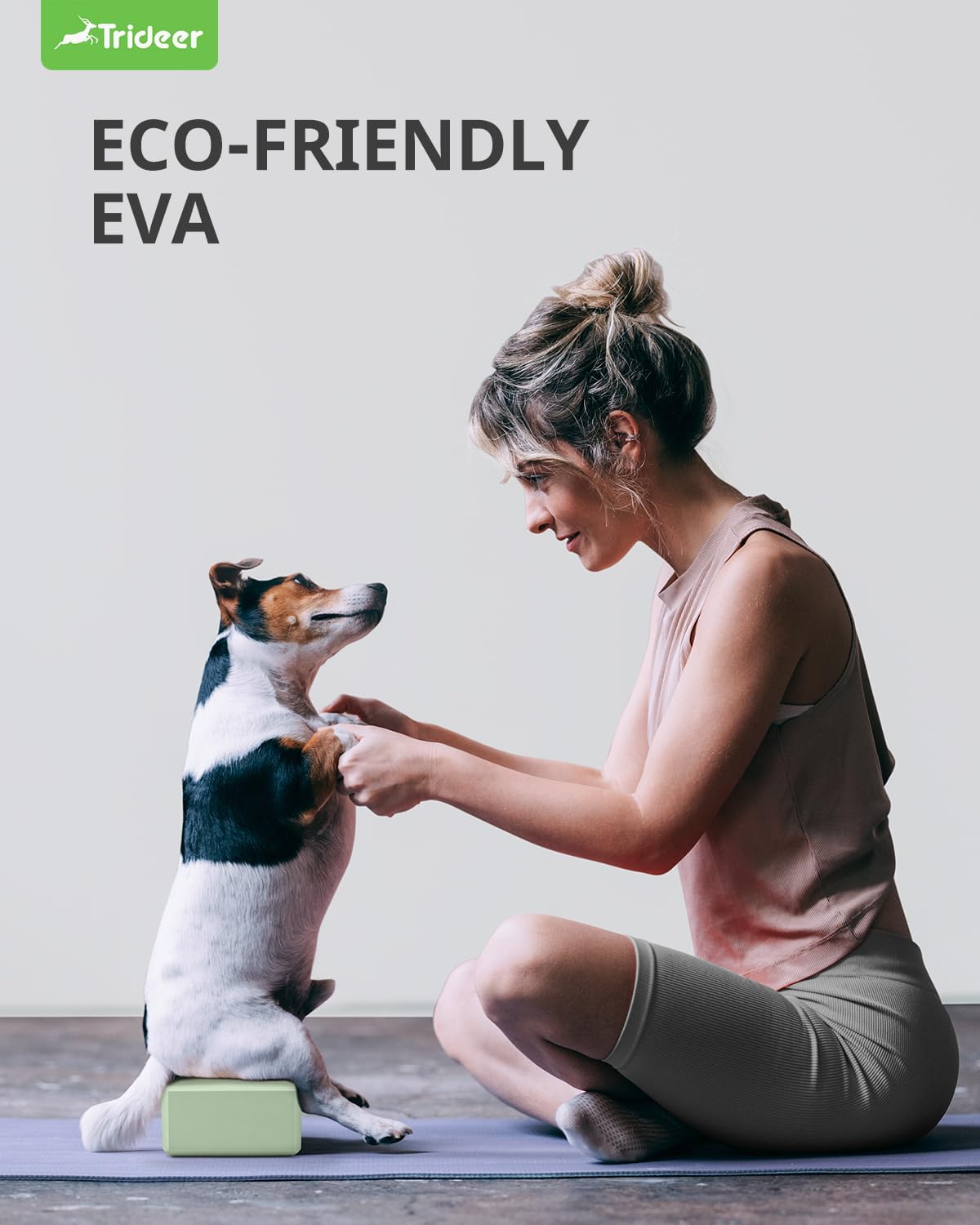 Trideer Yoga Blocks 2 Pack, Soft Non-Slip Foam Blocks with Beveled Edges for Alignment and Stretching in Yoga, Pilates, and Dance - Supportive, Lightweight, Odor Resistant, Latex-Free