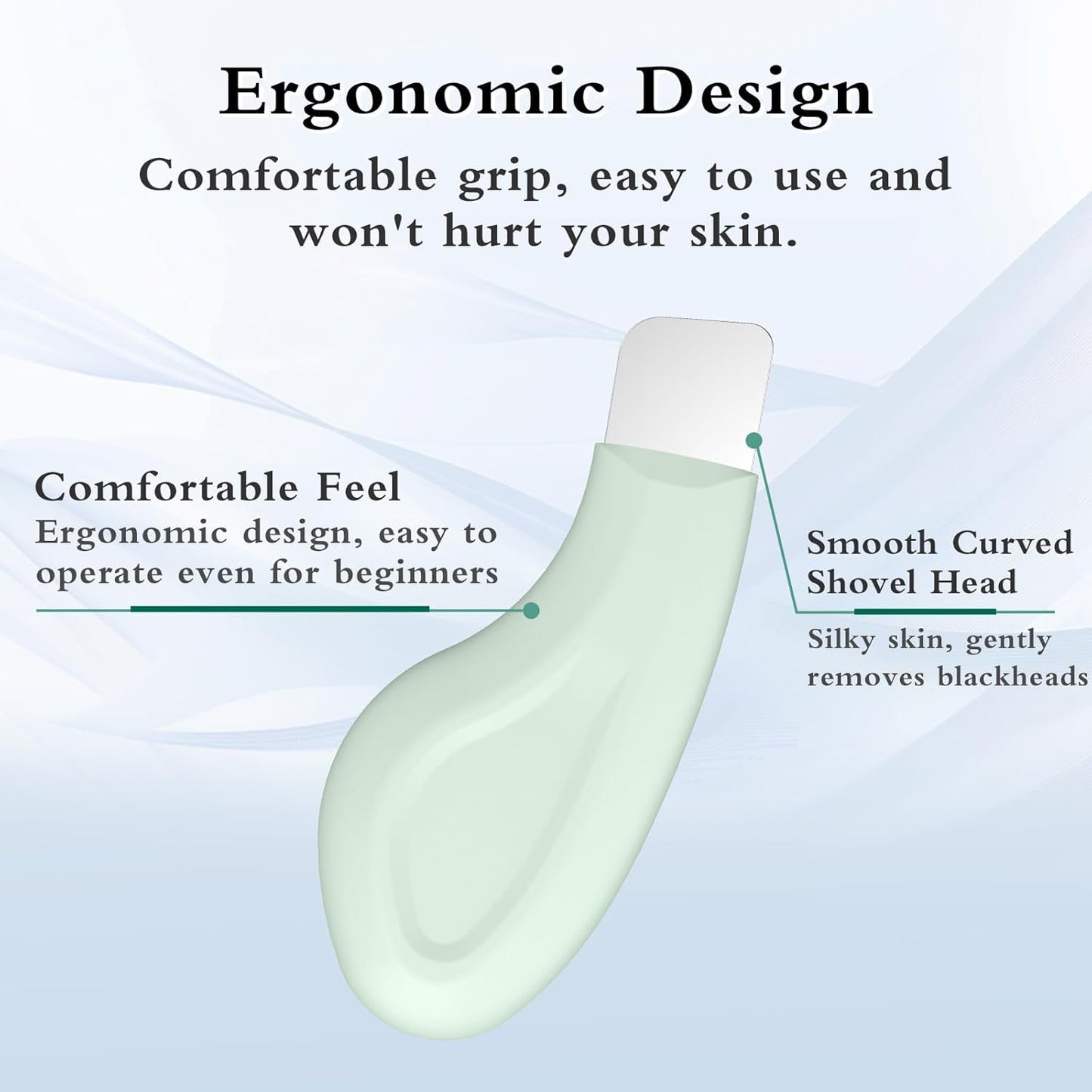 Blackhead Remover Tool, Silicone Face Scraper for Deep Cleansing, Skin Scrubber Face Spatula, Nose Blackhead Remover, Skin Care Tool for Men and Women (Green)