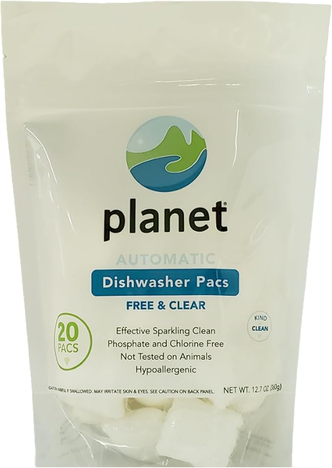 Planet Automatic Free & Clear Dishwasher Pacs, 12.7 Ounce
