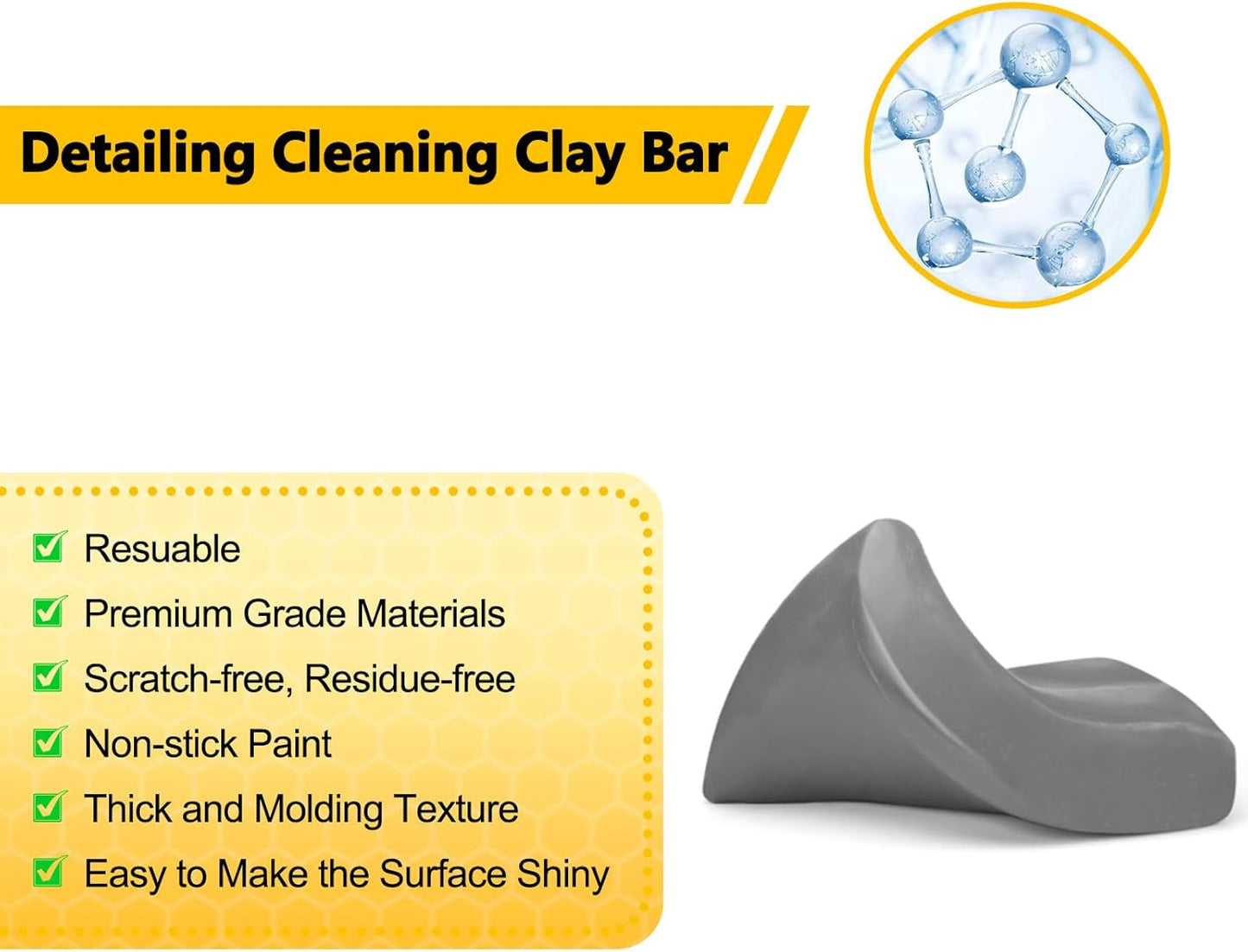Car Clay Bar 4 Pack 400g, Premium Grade No Scratch Magic Clays Bars Detailing Cleaner Kit Glass Deatil Cleaning with Washing and Adsorption Capacity for Auto SUV,RV,Truck