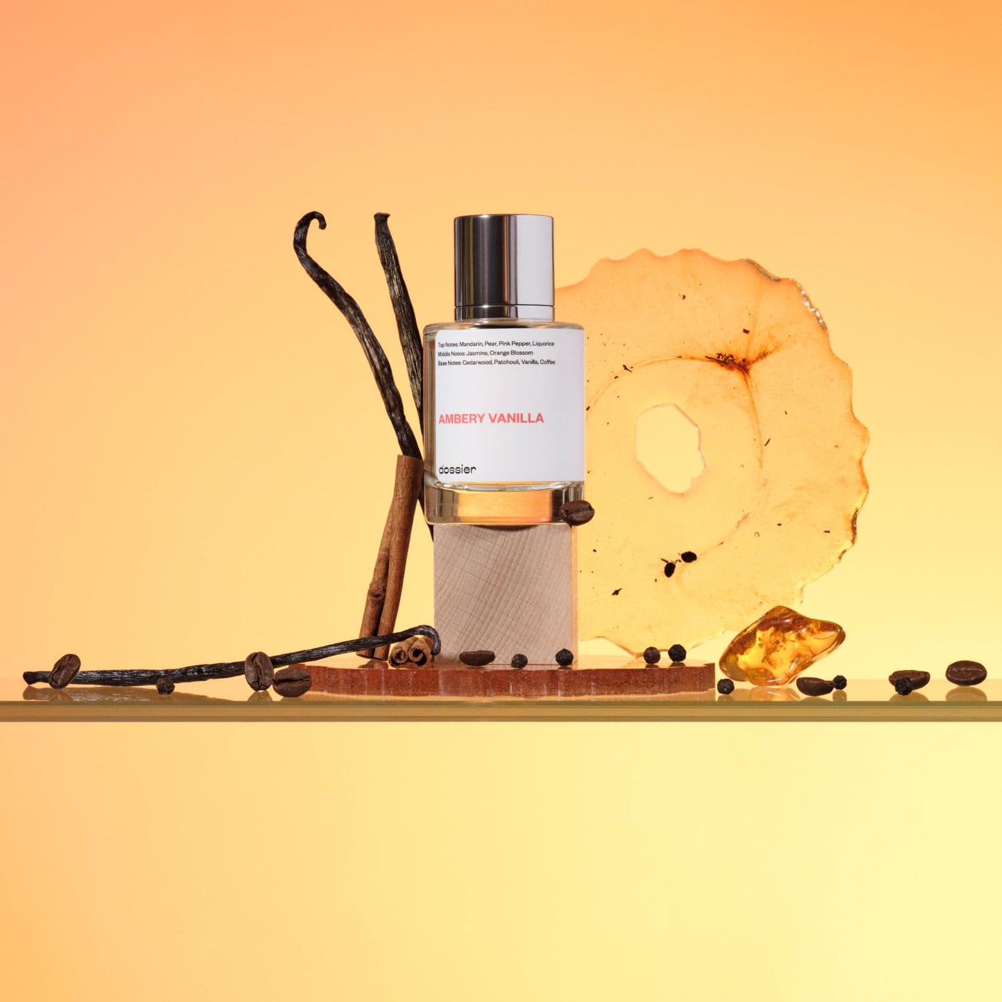 Dossier - Ambery Vanilla 1.7Oz (50ml) - Eau de Parfum - Inspired by Y S.L's B.lack O.pium - Long-lasting Fragrance - Feminine - Cart Shape