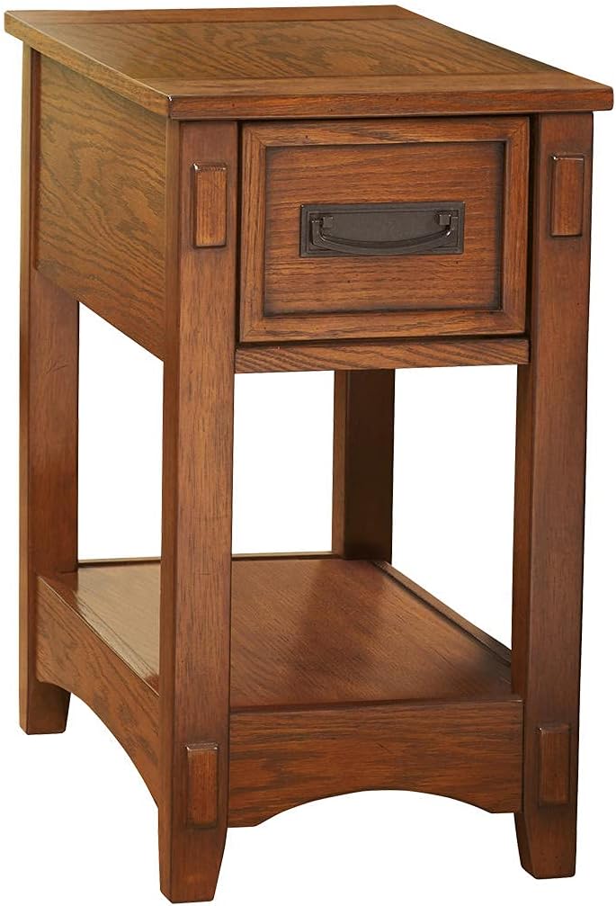 Signature Design by Ashley Breegin New Traditional Wooden Chair Side End Table with 1 Drawer and 1 Fixed Shelf, Brown