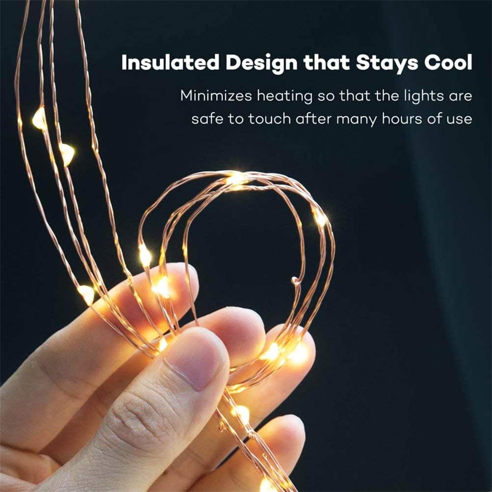 220 LED Solar Firefly Bunch Lights, 8 Flashing Modes, Fairy Copper Wire Waterproof String Light, Decorative Vine Solar Watering Can Light, Outdoor Garden Christmas Decor Lights (Warm White)