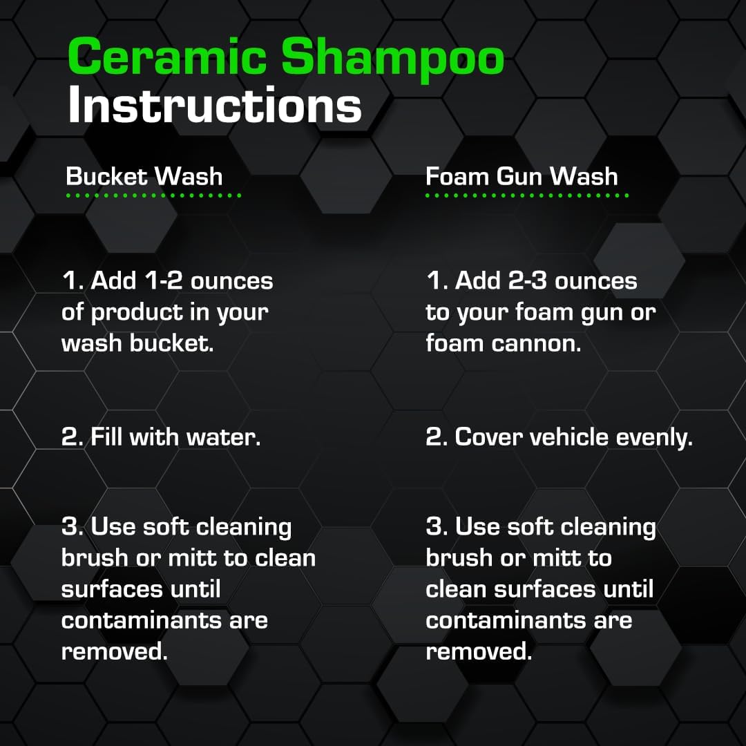Ceramic Car Shampoo - Slick Car Wash Soap for Ceramic Coatings - pH-Balanced Car Wash Shampoo - Adds Hydrophobic Protection | Enhances Coatings, Waxes or Sealants | Incredible Shine