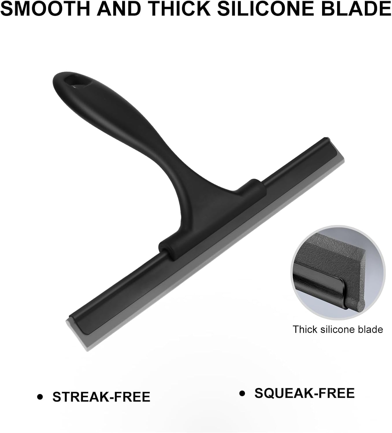 SetSail Squeegee for Shower Glass Door Stainless Steel Shower Squeegee for Glass Doors All-Purpose Window Squeegee for Tile Shower Walls, Sink, Mirror, Bathroom, Car Window Cleaning 10 Inches