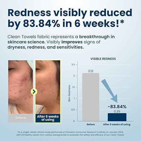 Clean Skin Club Clean Towels XL™, 100% USDA Biobased Face Towel, Disposable Face Towelette, Eczema Association Accepted, Makeup Remover Dry Wipes, Ultra Soft, 100 Ct, 2 Pack