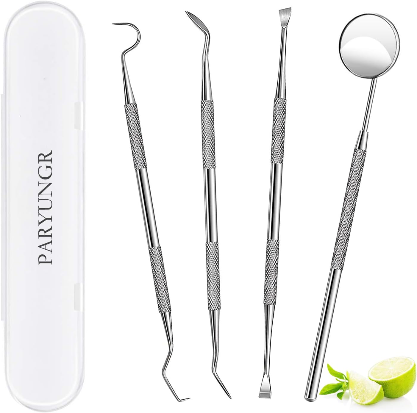 Dental Tools, Professional Teeth Cleaning Oral Care Hygiene Kit, Stainless Steel Dental Pick Tooth Scraper Tartar Plaque Remover for Dentist, Personal, Pet Use with Storage Box