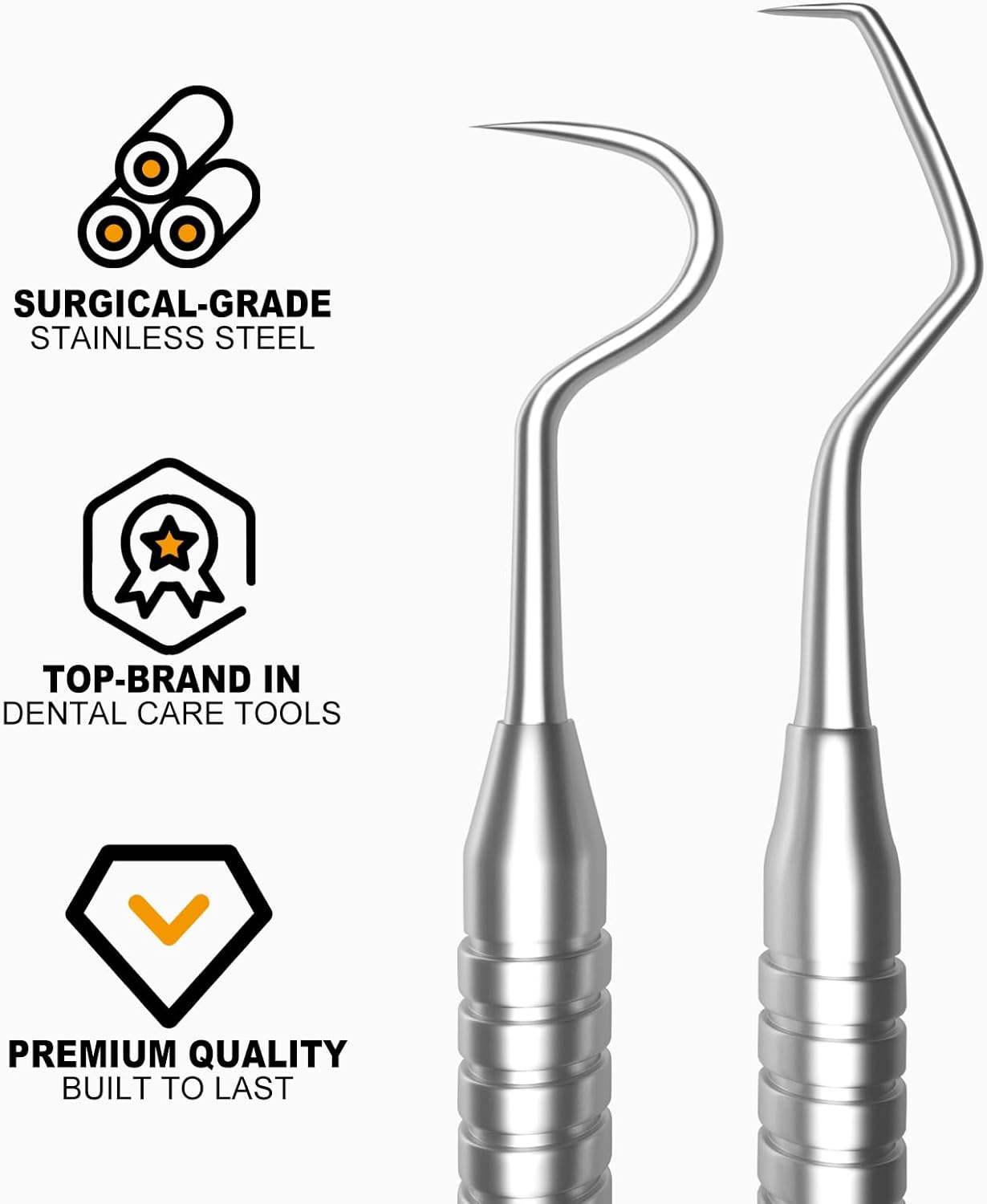 Dental Tools, Dental Pick for Teeth Cleaning, Stainless Steel Hygiene Kit with Tooth Scraper Plaque Tartar Remover - with Case