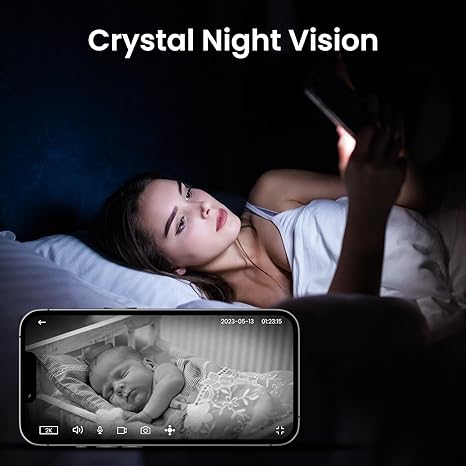 Security Camera Indoor-2K 360° WiFi Cameras for Home Security,Pet/Dog/Baby Camera with Phone app, 2-Way Audio, Night Vision, 24/7 SD Card Storage, Works with Alexa & Google Home (2.4Ghz)-D1