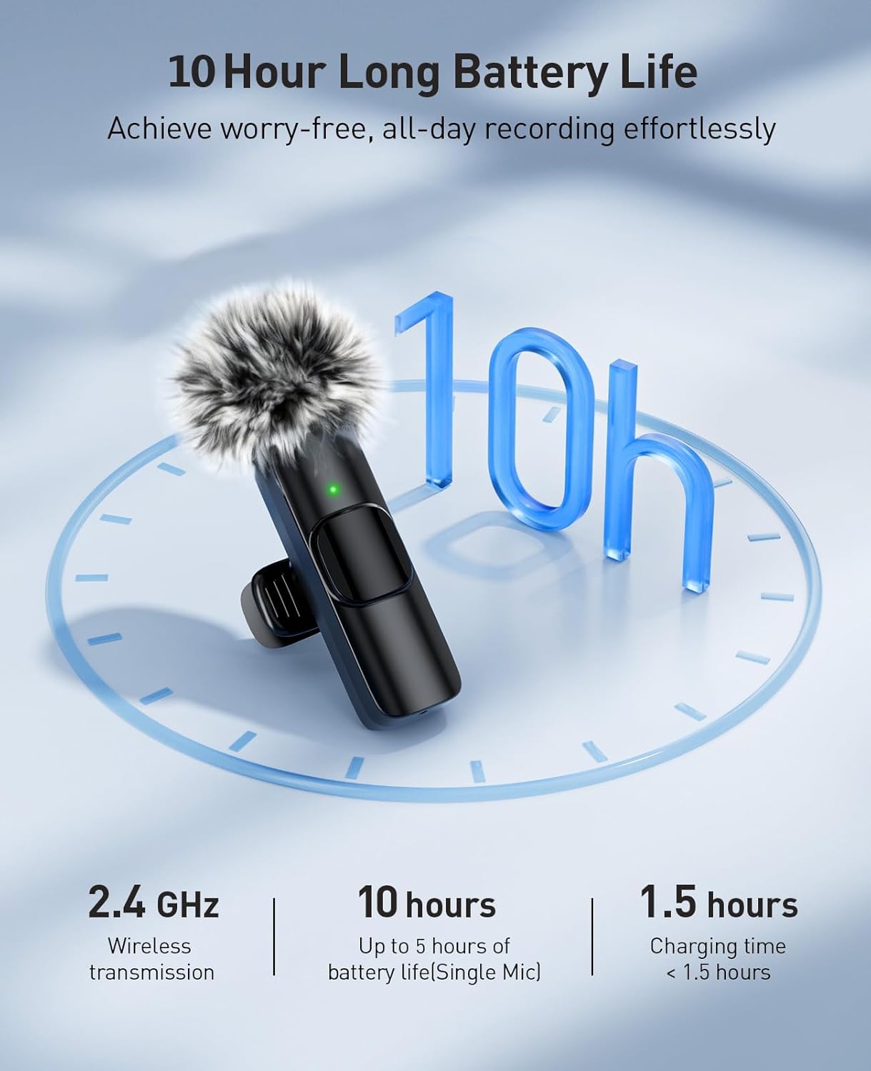 3-in-1 Mini Microphone for iPhone: Wireless Lavalier Microphones for iOS/Android/Camera - Noise Reduction Lapel Mic forLive Stream - HiDefSound for Video Mavericks - Texture Black