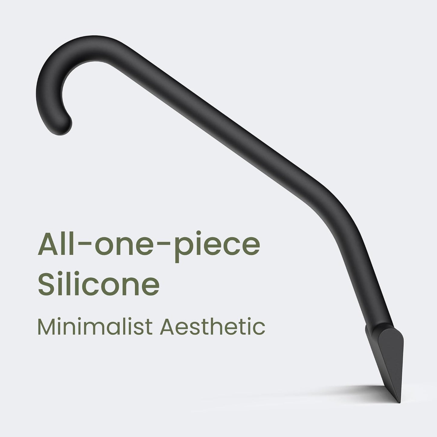 JustHang Shower Squeegee for Glass Doors, All-One-Piece Silicone with Built-in Hook Design for Easy Hanging and Cleaning, 10 Inch Black