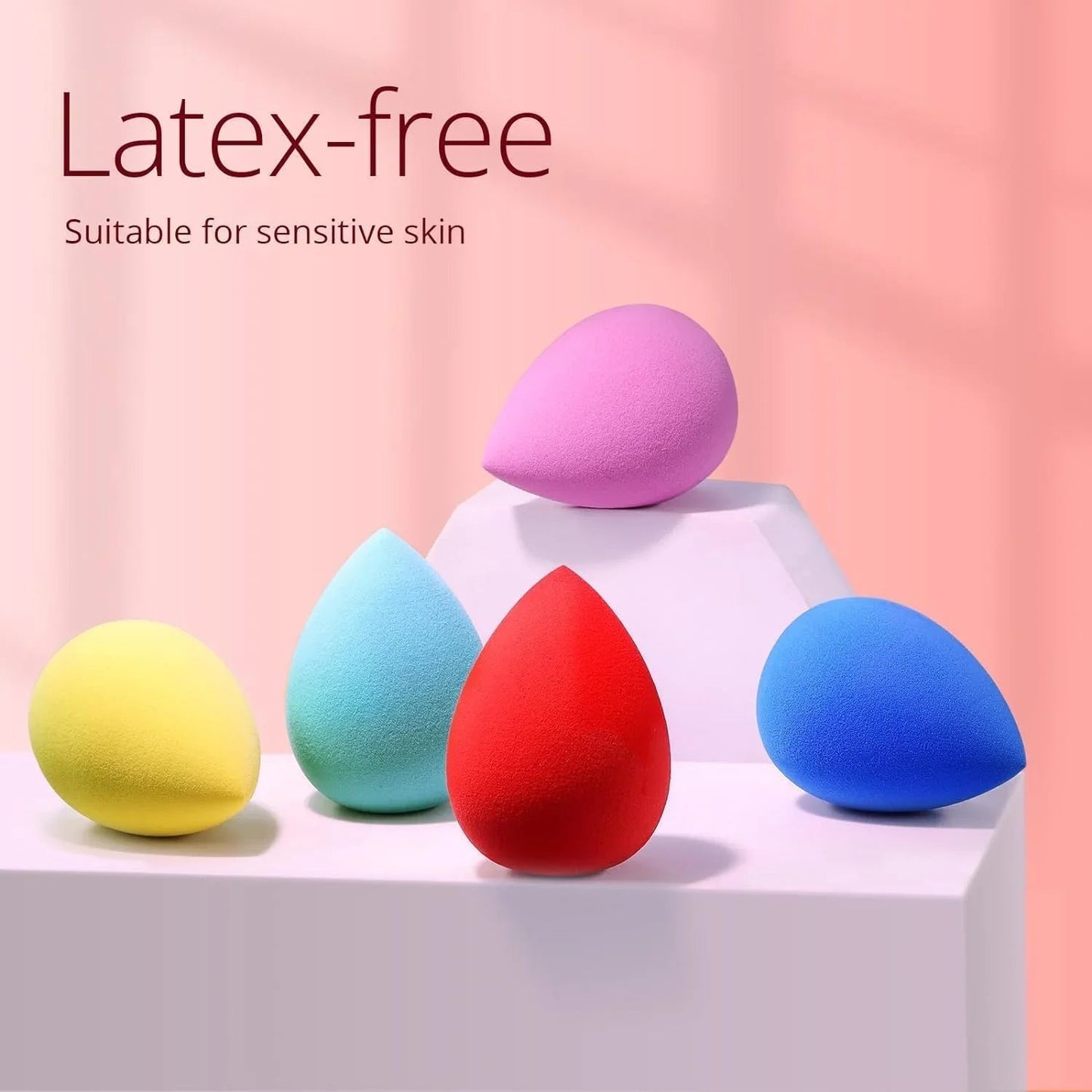 5 Pcs Latex-Free Makeup Sponge Set for Blending Foundation, Liquid, Cream & Powder - Cart Shape