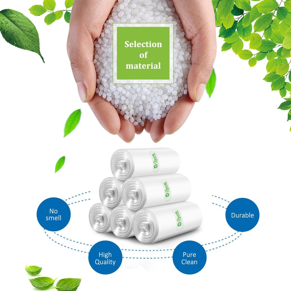 4 Gallon 330 Counts Strong Trash Bags Garbage Bags by Teivio, Bathroom Trash Can Bin Liners, Small Plastic Bags for home office kitchen (Clear)