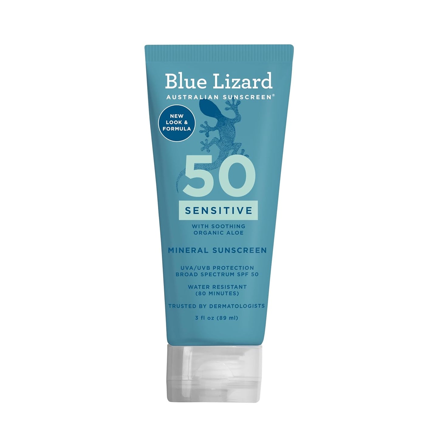 Blue Lizard Sensitive SPF 50+ Mineral Sunscreen, Water Resistant, 3 oz, Fragrance Free - Cart Shape