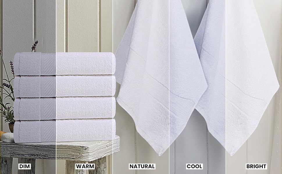 Utopia Towels 6 Pack Medium Bath Towel Set, 24 by 48 Inches, 500 GSM 100% Ring Spun Cotton, Lightweight and Highly Absorbent Quick Drying Premium Towels for Hotel, Spa and Bathroom, White
