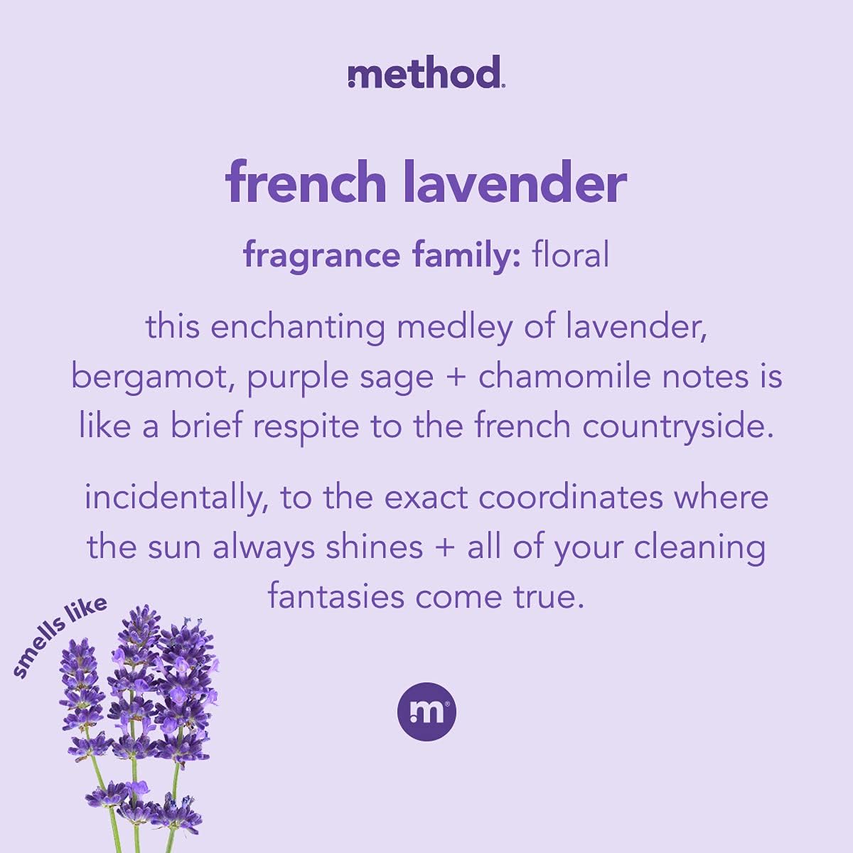 Method All-Purpose Cleaner Spray, French Lavender, Plant-Based and Biodegradable Formula Perfect for Most Counters, Tiles and More, 28 Fl Oz, (Pack of 1