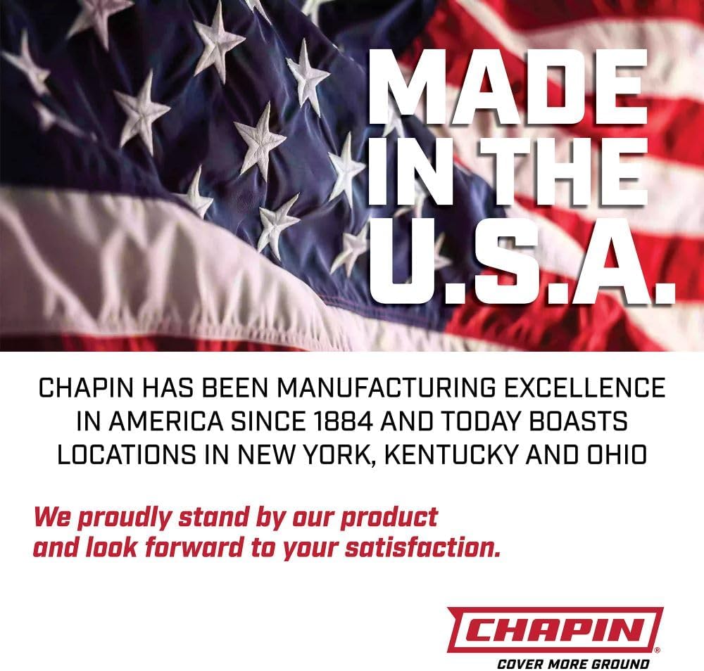 Chapin 20000 Made in USA 1 -Gallon Lawn and Garden Pump Pressured Sprayer, for Spraying Plants, Garden Watering, Weeds and Pests, Polypropylene, Translucent White - Cart Shape