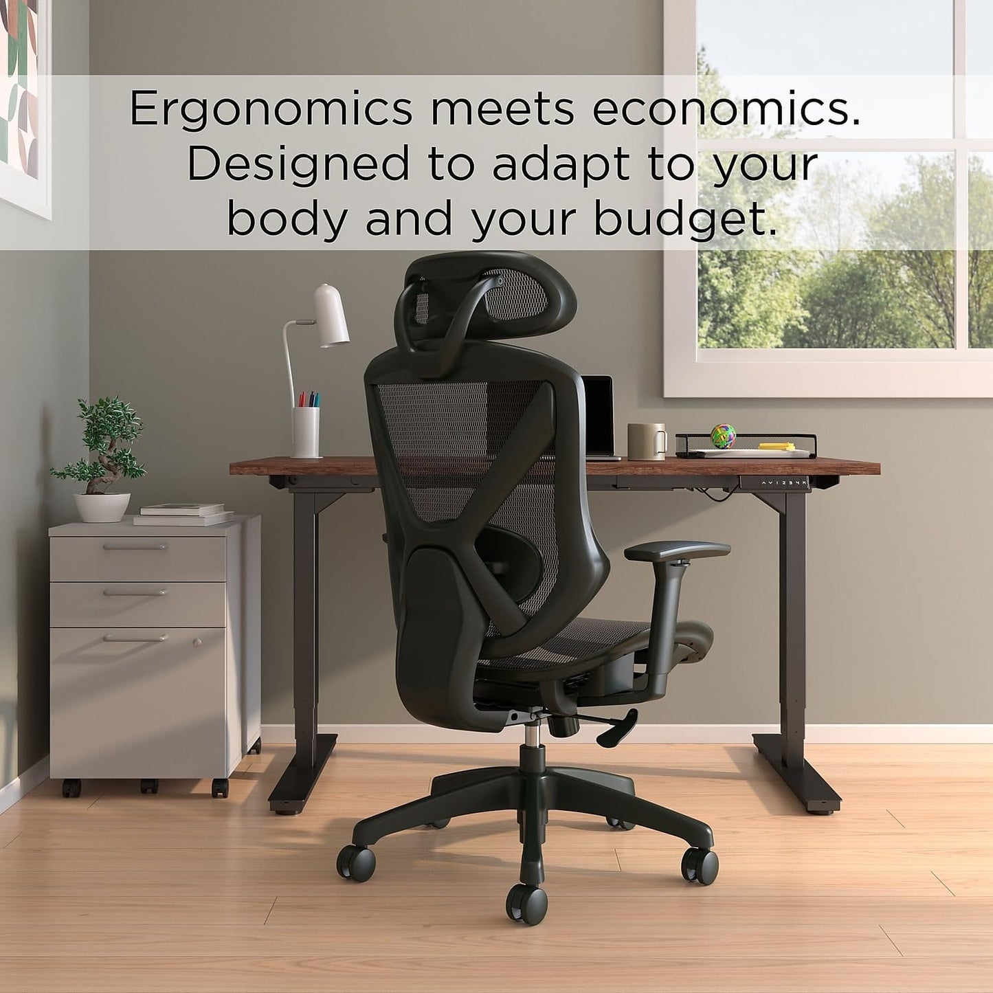 STAPLES Dexley Ergonomic Mesh Swivel Task Chair, Black (UN56946)