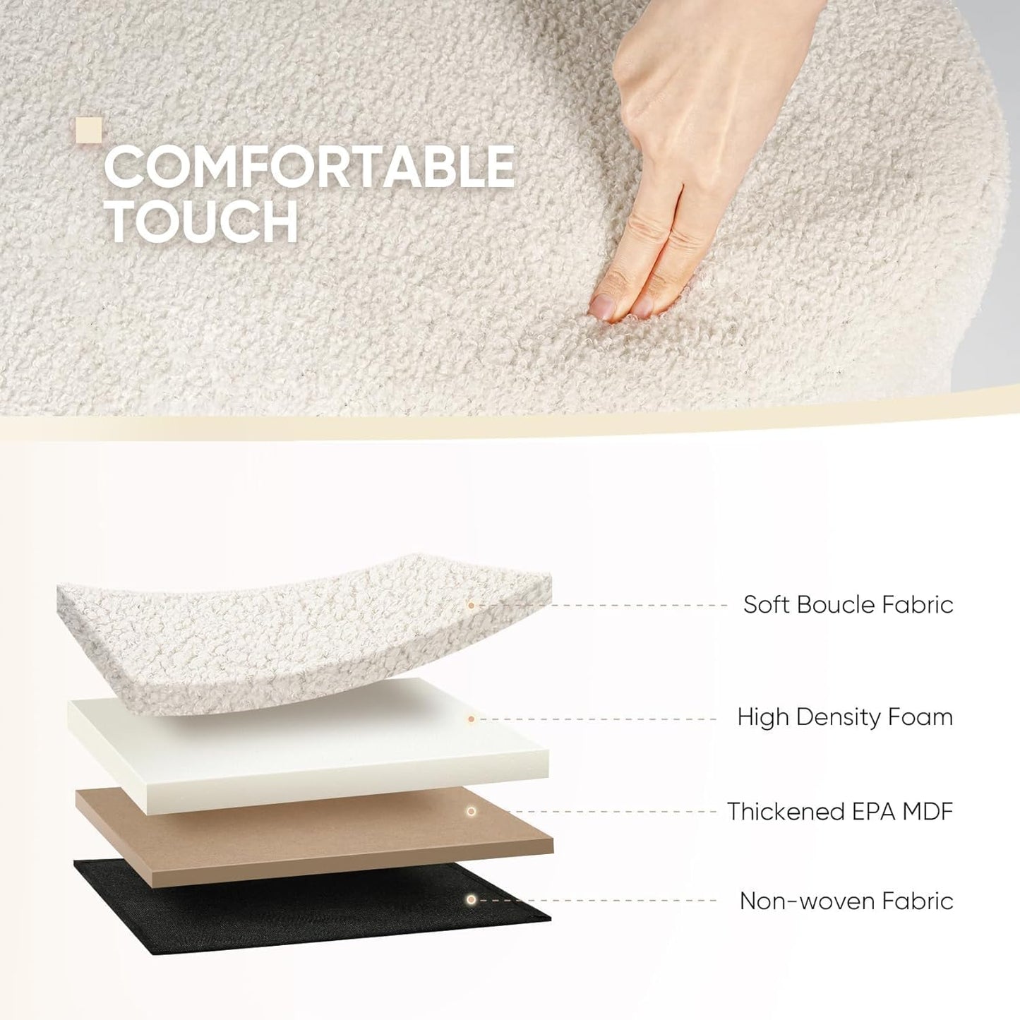 B FSOBEIIALEO Ottoman with Storage for Living Room, Sherpa Folding Storage Ottoman Foot Rest, 43.3 Inches Collapsible Bedroom Bench White