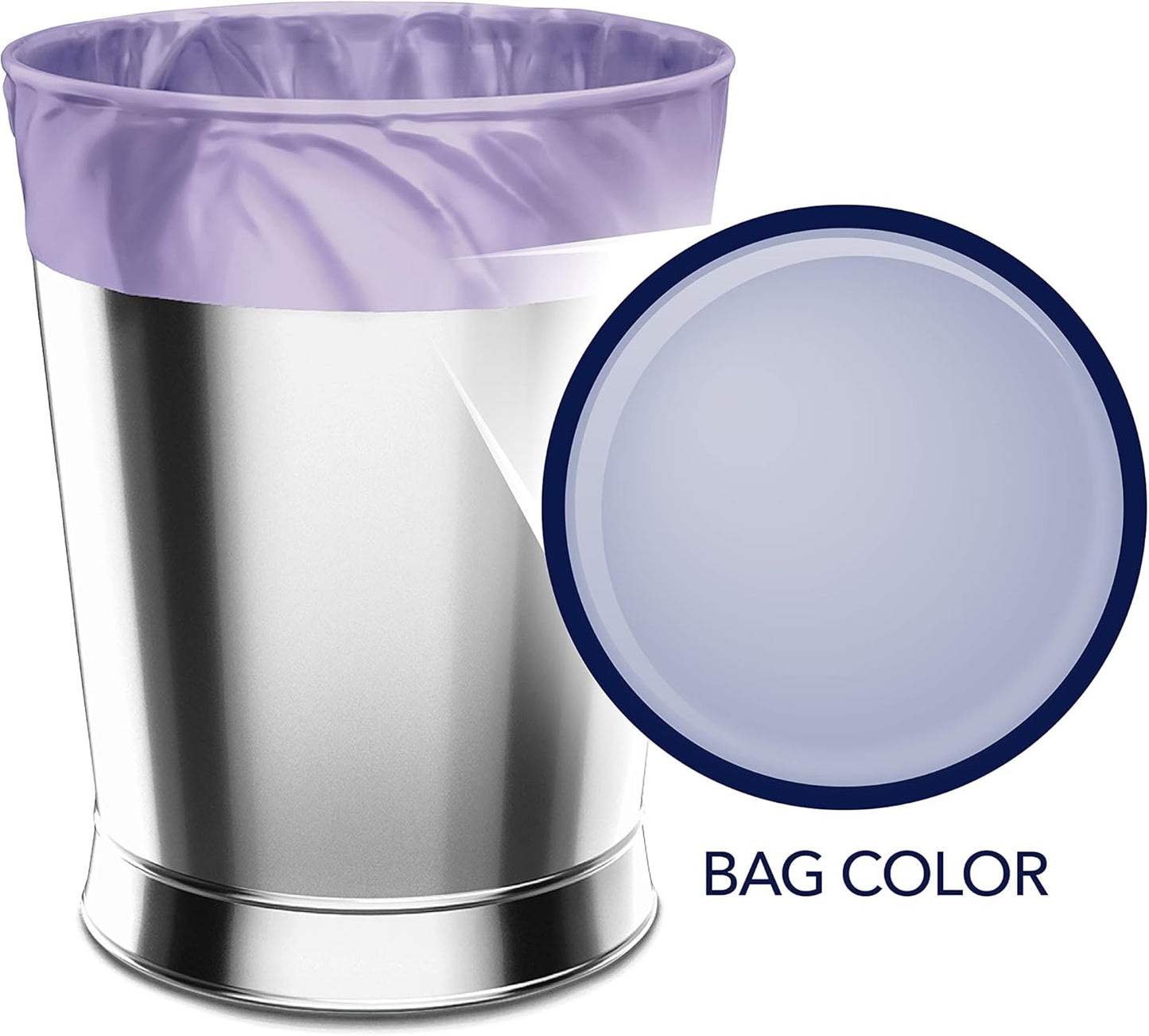 Color Scents Small Trash Bags - 4 Gallon, 80 Bags (1 Pack of 80 Count), Twist Tie - Lavender Bag with Lavender Scent with Microban