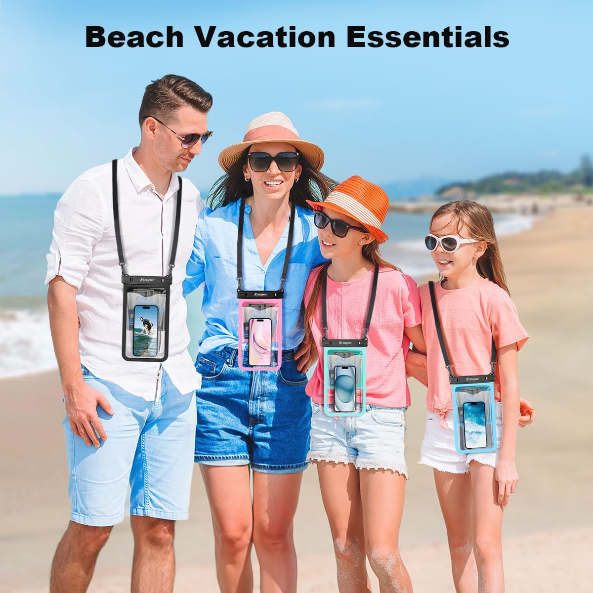 Large Waterproof Phone Pouch Bag - 2 Pack Waterproof Phone Case for iPhone 16 15 14 Pro Max Galaxy S25 S24 Ultra, IPX8 Cellphone Water Protector Pouch Beach Essentials Travel Must Haves