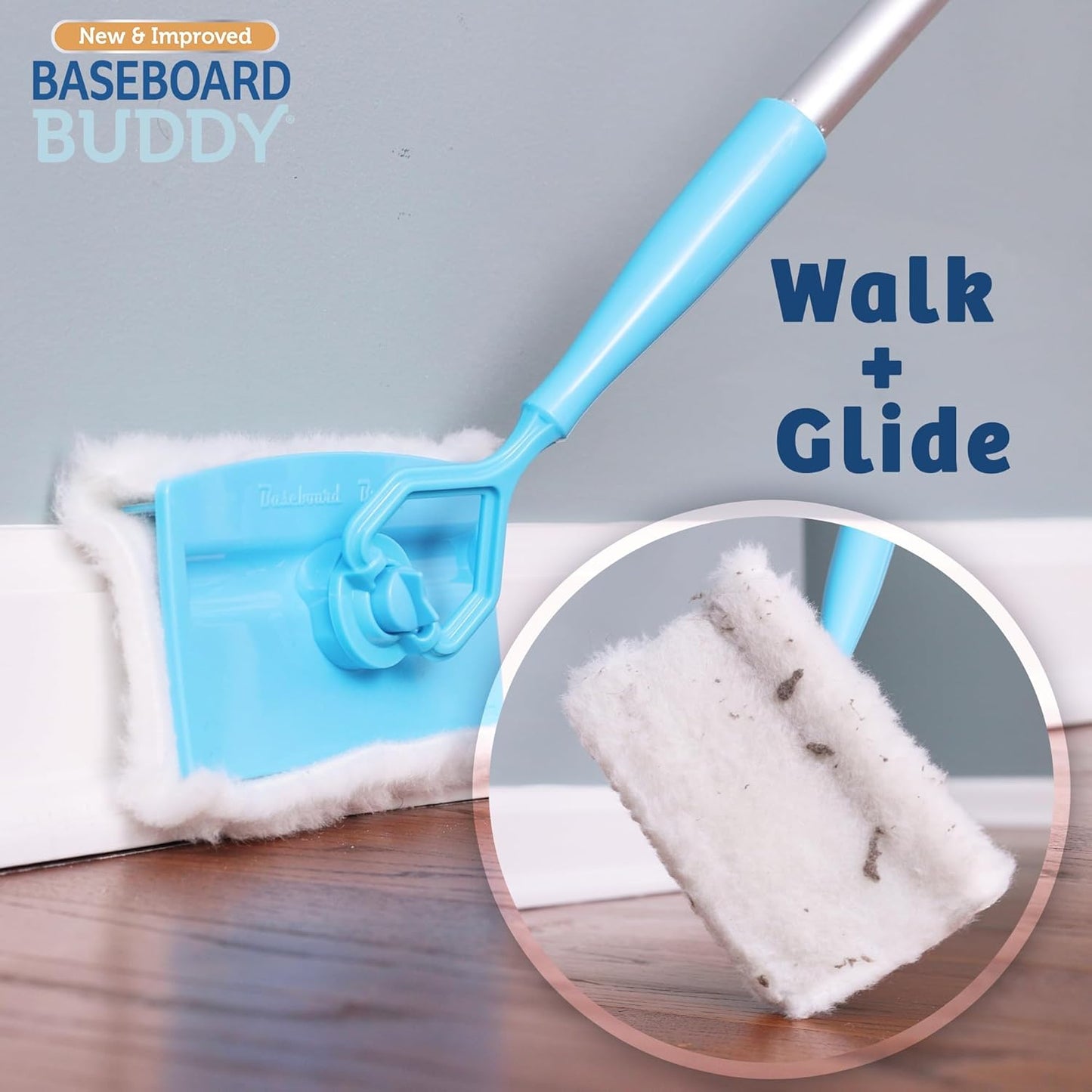 Baseboard Buddy – Baseboard & Molding Cleaning Tool! Includes 1 Baseboard Buddy and 3 Reusable Cleaning Pads, As Seen on TV