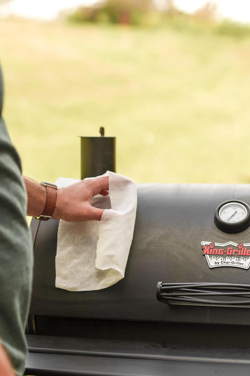 Crocodile Cloth Grill - 80 (15" x 10") Plant-based Cleaning Wipes. Safe on Skin & Multiple Surfaces. Infused with Aloe & Vitamin E. Large, Pre-Moistened & Absorbent.