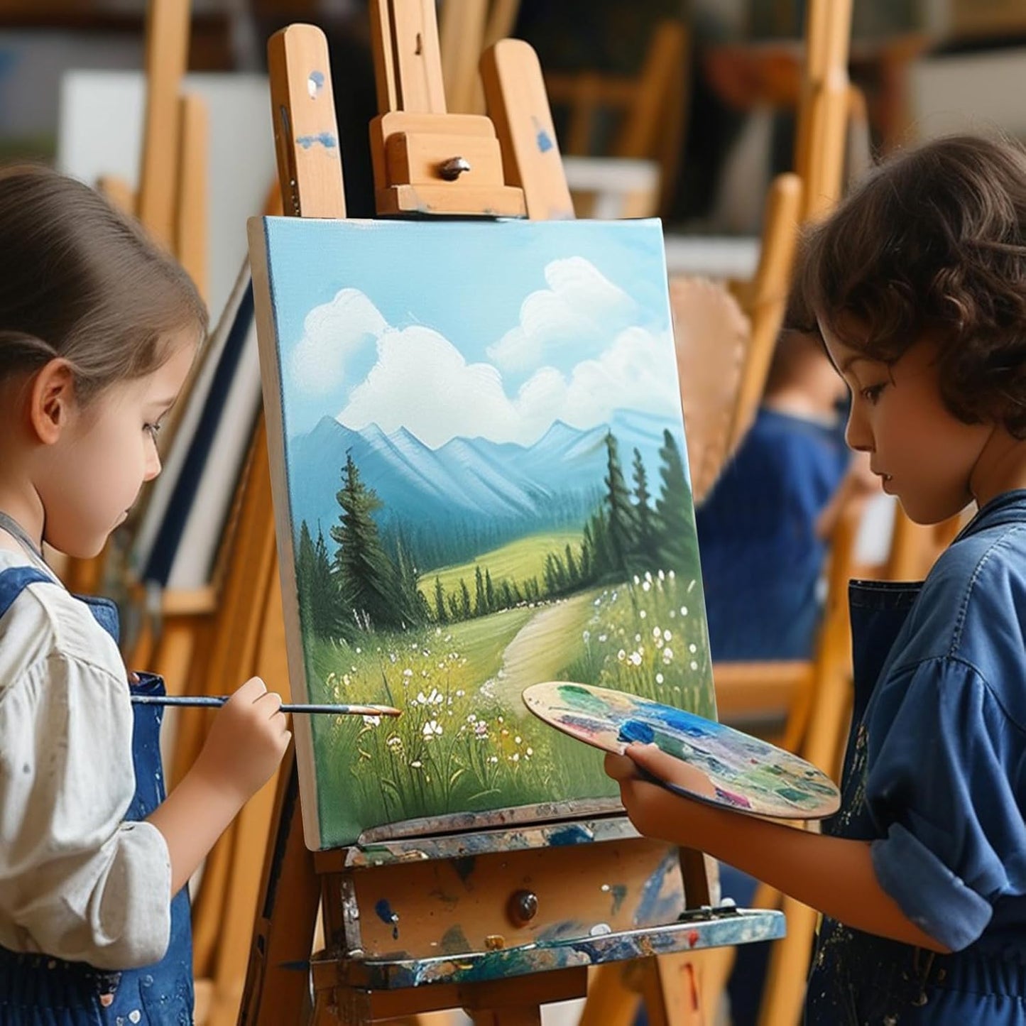 Gotideal Canvas for Painting, 14 Pcs Muti Pack Stretched Painting Canvas, Blank Paint Canvases for Acrylic, Oil, Art Supplies for Artists, Adults 4x4,4x6, 5x7, 8x10,9x12, 11x14 Set of 14