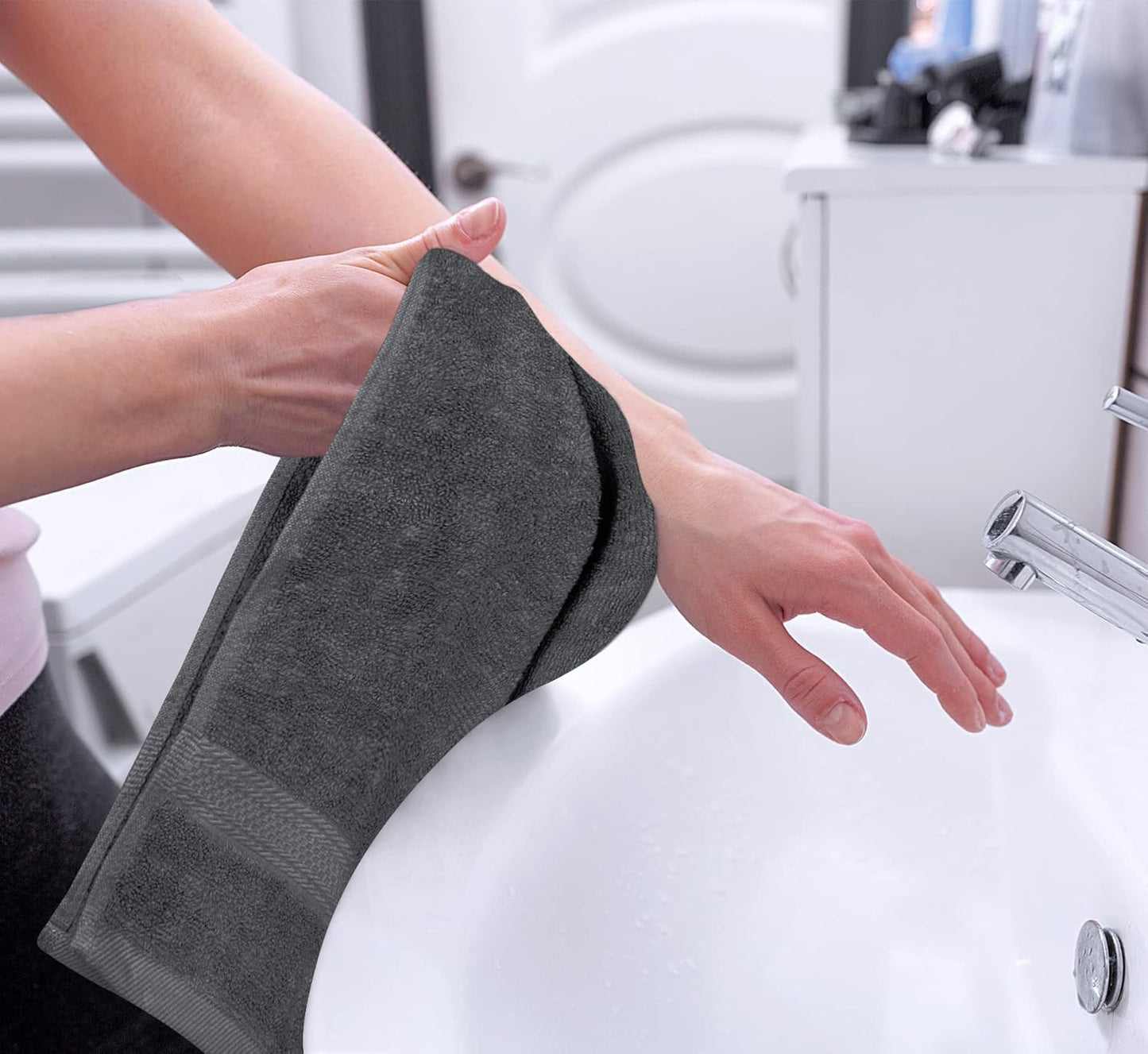 Utopia Towels 6 Pack Premium Hand Towels Set, 16 by 28 inches, 100% Ring Spun Cotton, Ultra Soft and Highly Absorbent 600GSM Towels for Bathroom, Gym, Shower, Hotel, and Spa, Grey