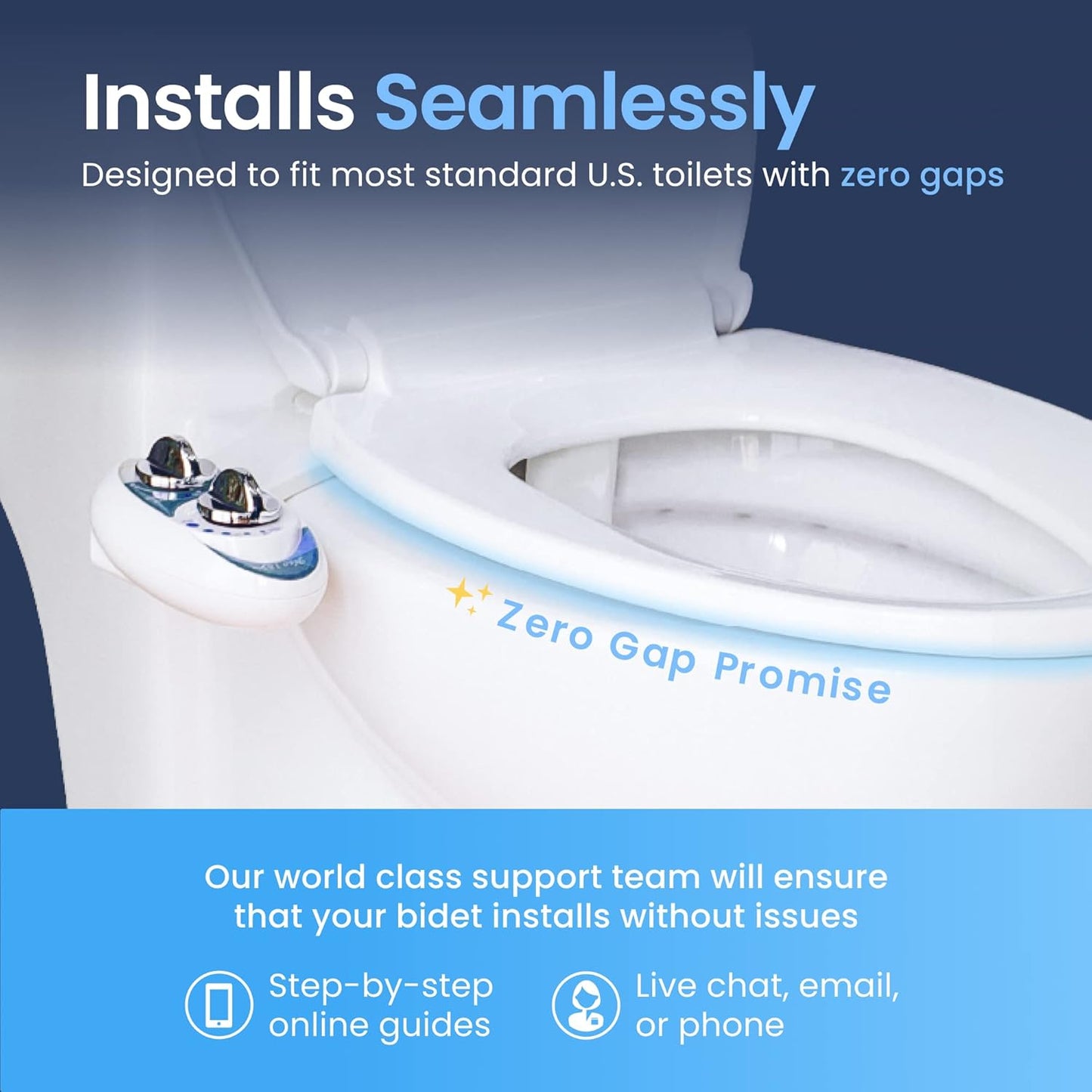 LUXE Bidet NEO 120 - Single Nozzle, Self-Cleaning, Non-Electric Bidet Attachment for Toilet Seat, Adjustable Water Pressure, Rear Wash (White)