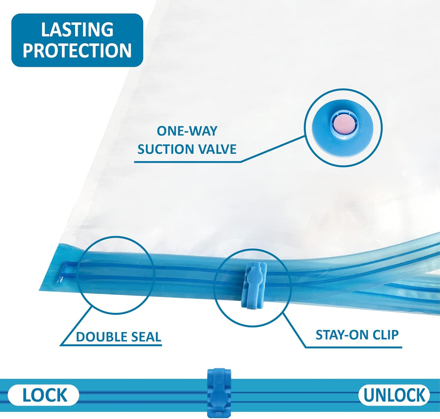 20-Pack Vacuum Storage Bags with Hand Pump – Space Saver Bags for Comforters, Blankets & Clothes