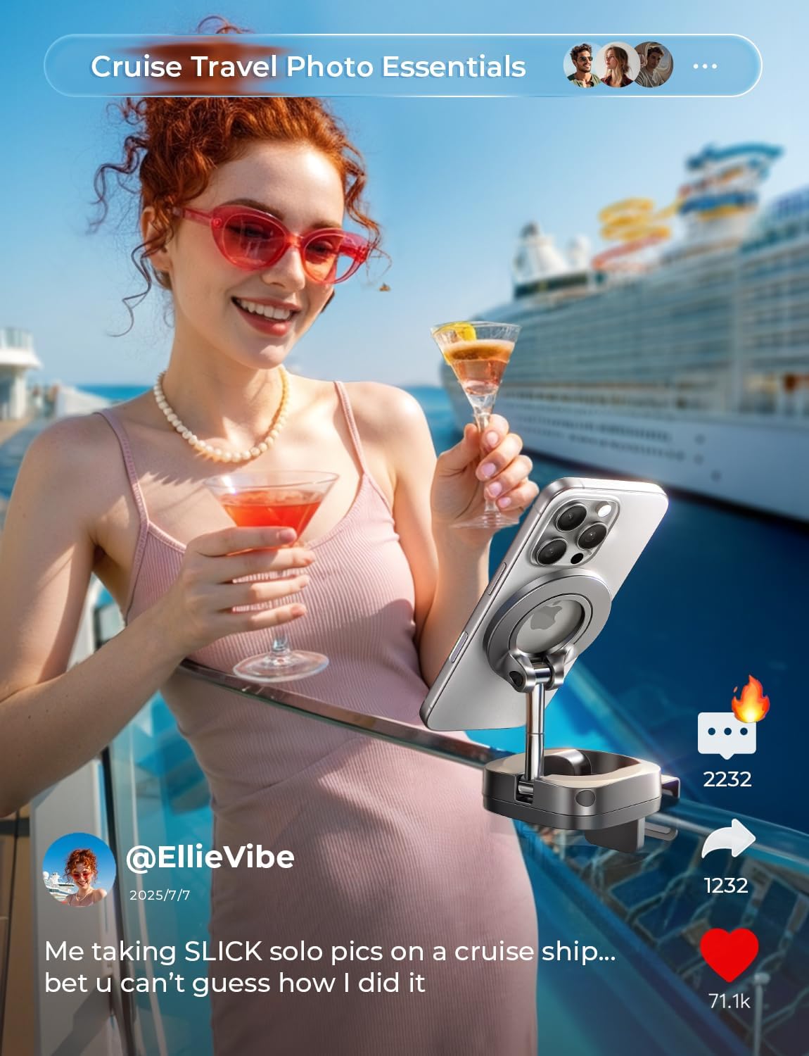 LISEN Travel Gifts Christmas for Gifts Airplane Gadgets Men Mini Travel Essentials Phone Holder Stocking Stuffers for Women MagSafe Accessories Vacation Cruise Essentials 2026 Long Flight Must Have