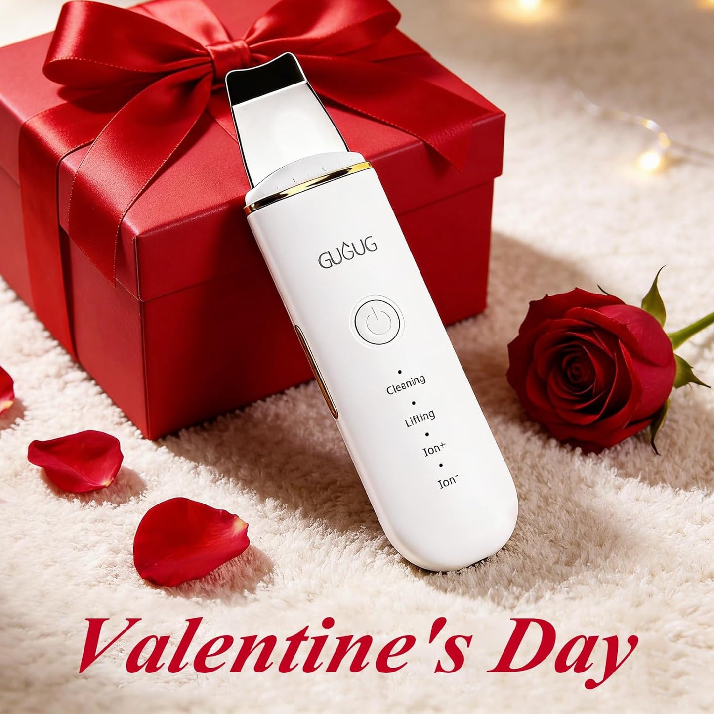 GUGUG Skin Scrubber Face Spatula Skin Spatula Pore Cleaner Blackhead Remover Tools for Facial Deep Cleansing-4 Modes -White