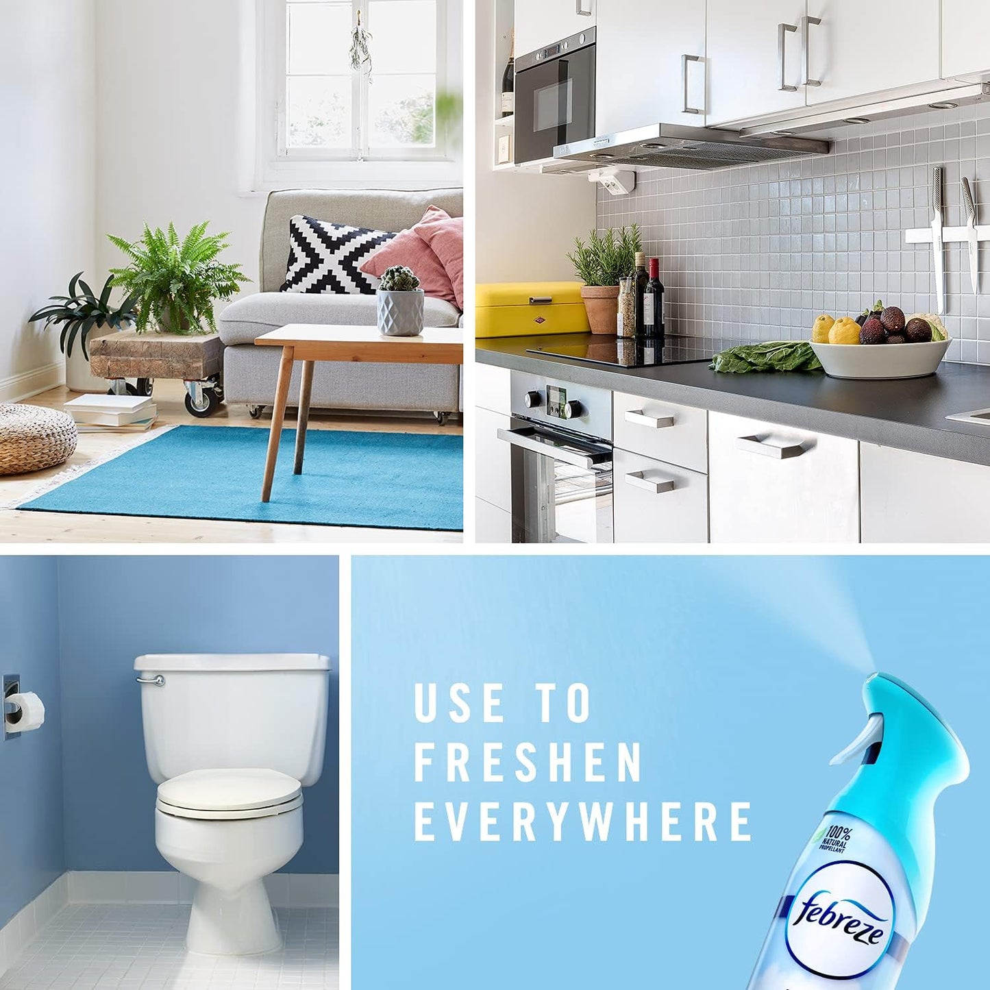 Febreze Air Mist Air Freshener Spray, Odor-Fighting Room Spray, Air Fresheners for Home and Bathroom and Kitchen, Aerosol Can, Gain Island Fresh Scent, 8.8oz, 2 Count
