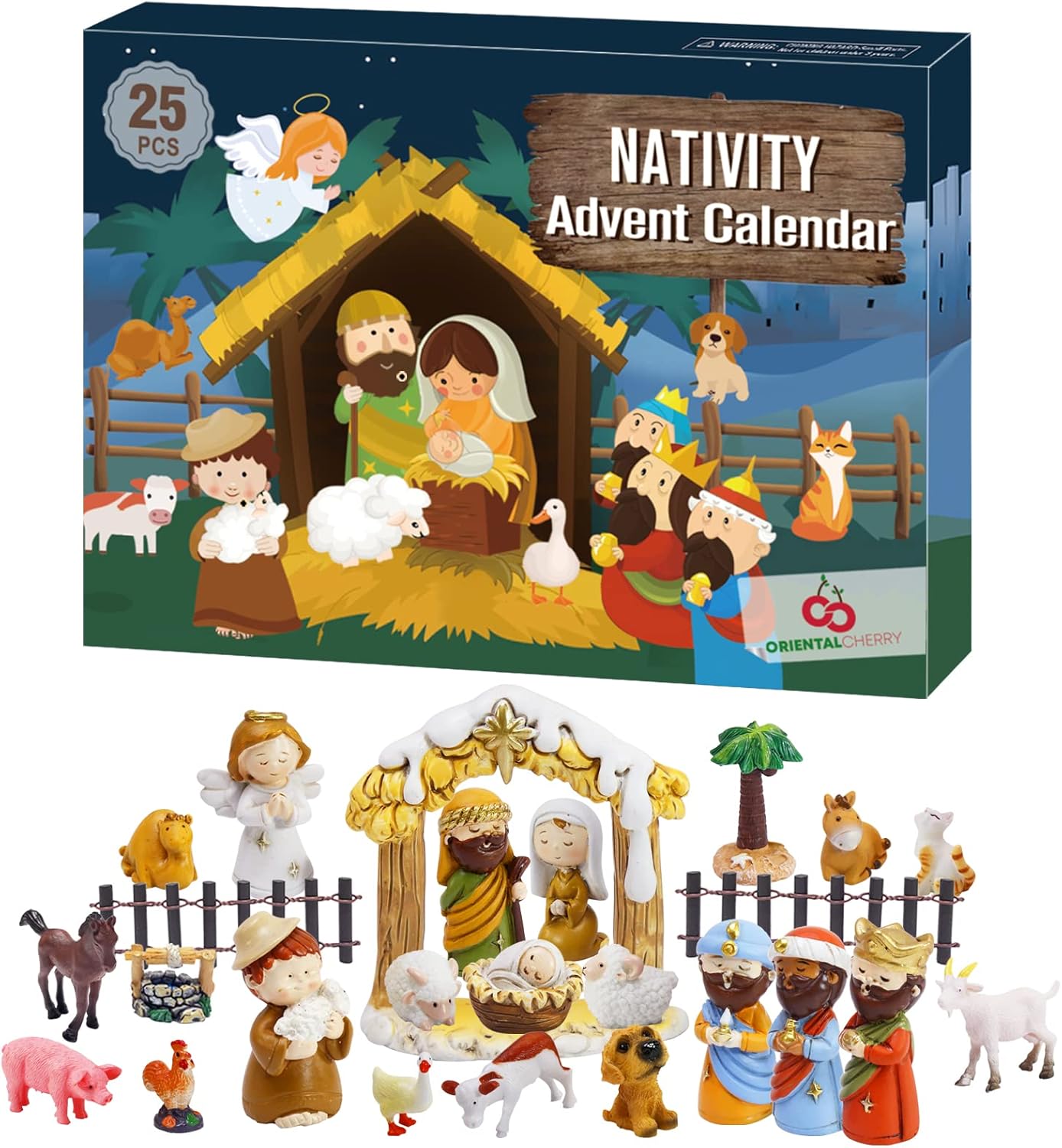 Advent Calendar 2025-25 Days of Christmas Nativity Scene Set - Countdown to for Kids Boys Girls Children Toddler Teens Indoor Toy