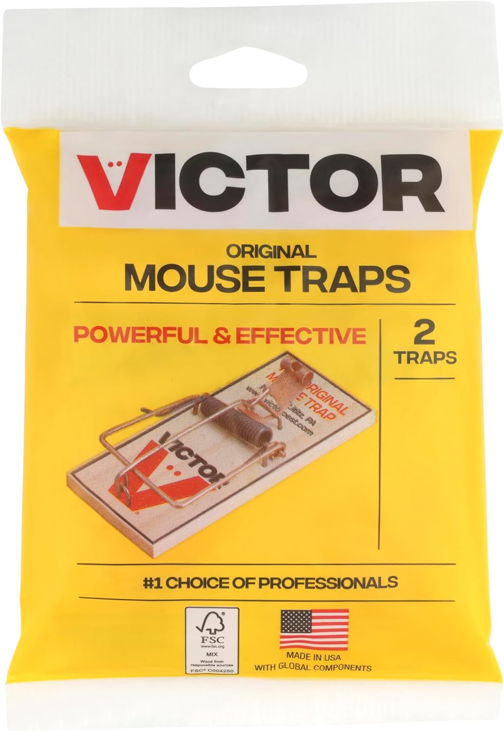 Victor Mouse Traps M150-12, Metal Pedal, Sustainably Sourced FSC Wood, Wooden Mouse Traps - Pack of 12