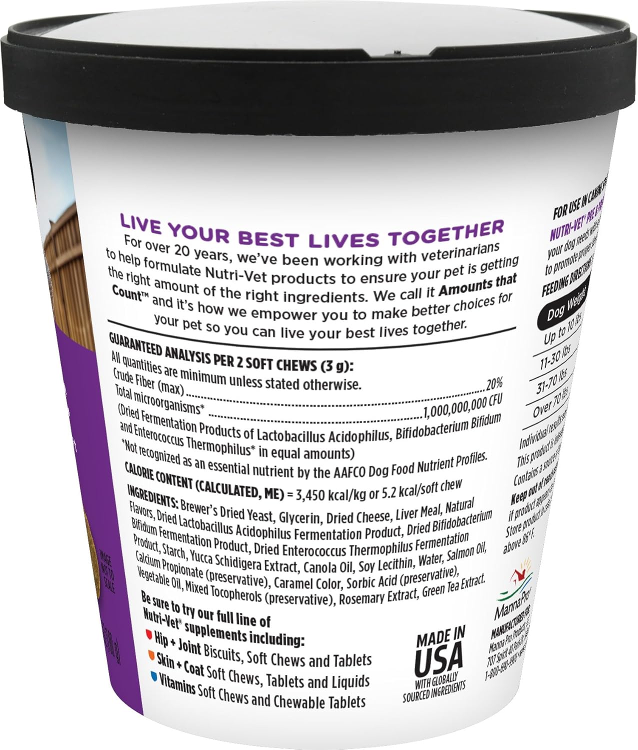 Nutri-Vet Pre & Probiotics for Dogs, Digestive Support, Upset Stomach, Puppy Probiotic, Pet Vitamins and Supplements, Dog Probiotics, Liver & Cheese Flavor, 120 Soft Chews